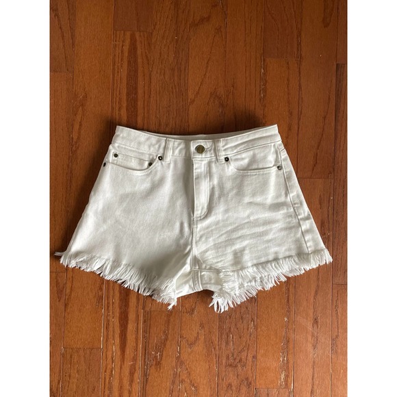 Michael Kors Pants - Michael Kors High Rise Cut Off Shorts White Sz 0 #077